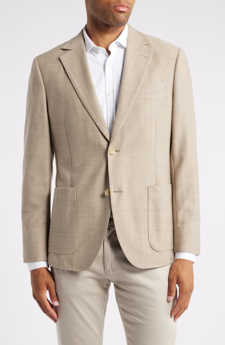 Nordstrom Herringbone Stretch Wool Sport Coat, Main, color,