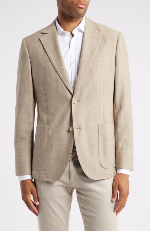 Herringbone Stretch Wool Sport Coat