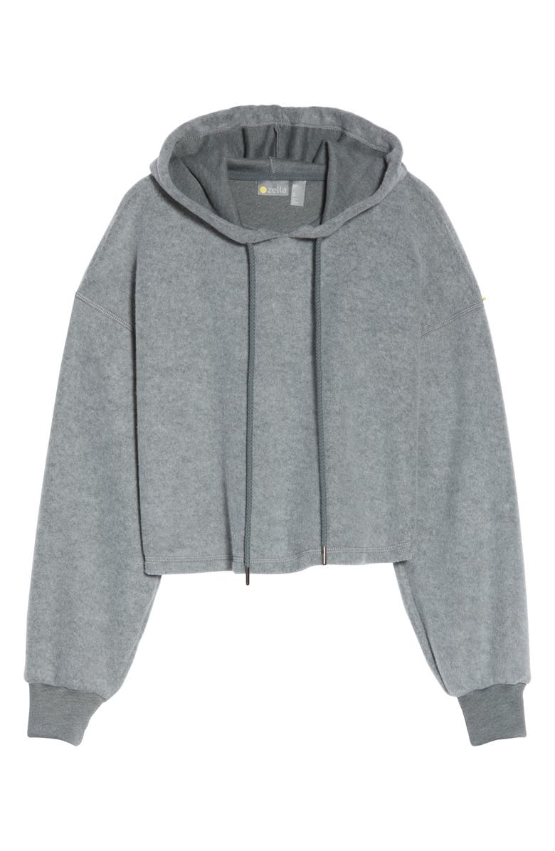 Zella Plush Crop Hoodie, Alternate, color, 