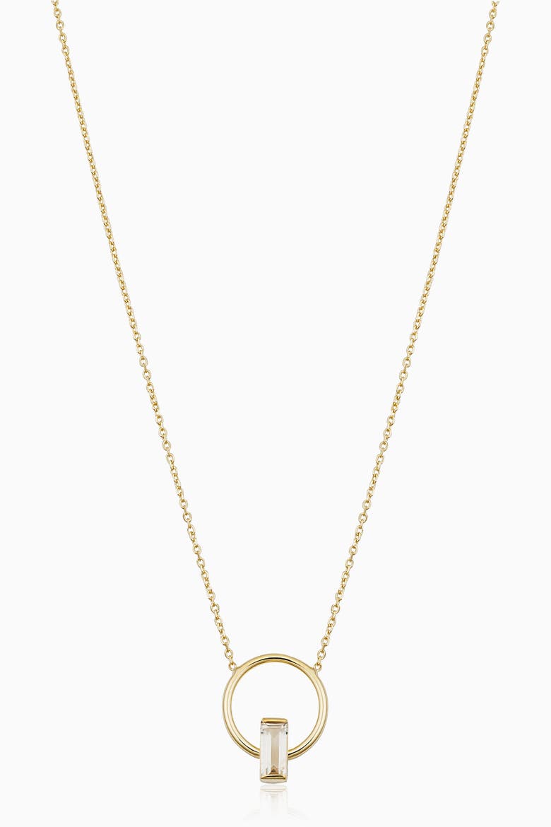 14K Gold Bella Pendant Necklace, Main, color, Gold - White Topaz