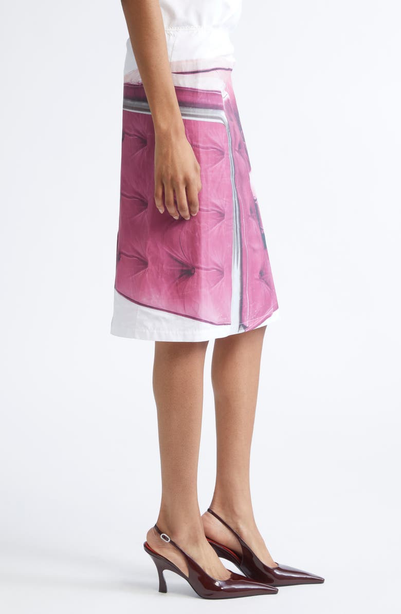 JULIE KEGELS Sisley Armchair Print Cotton Slip Skirt, Alternate, color, White Pink Armchair