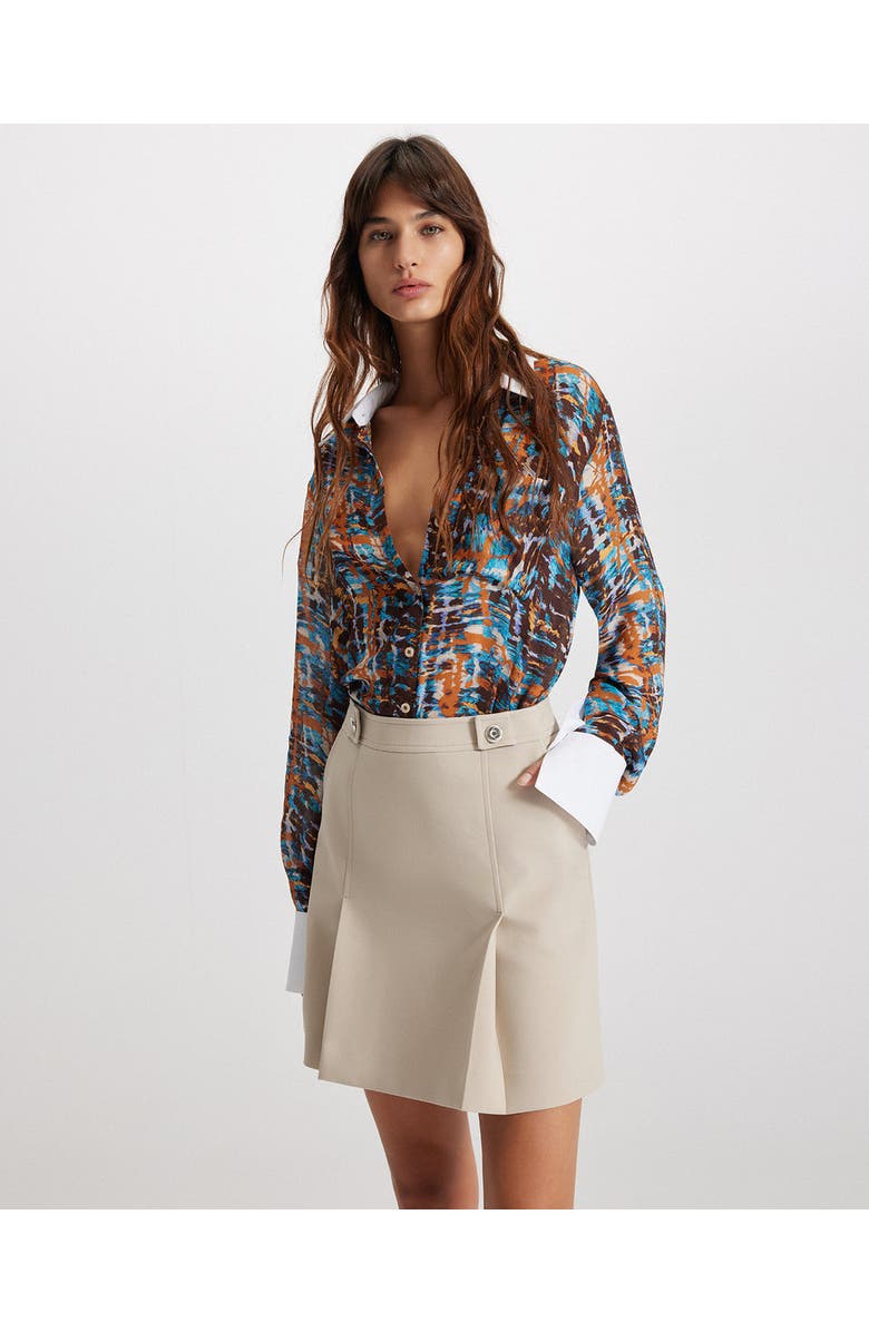 THEO The Label Daphne Front Slit Skirt, Alternate, color, Stone