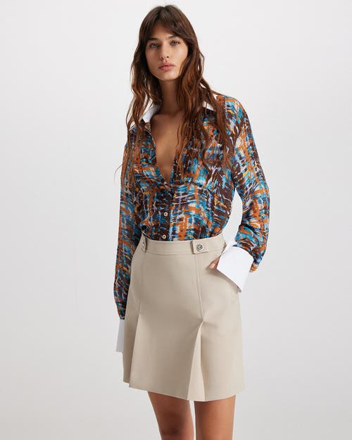 Theo The Label Daphne Front Slit Skirt In Gray