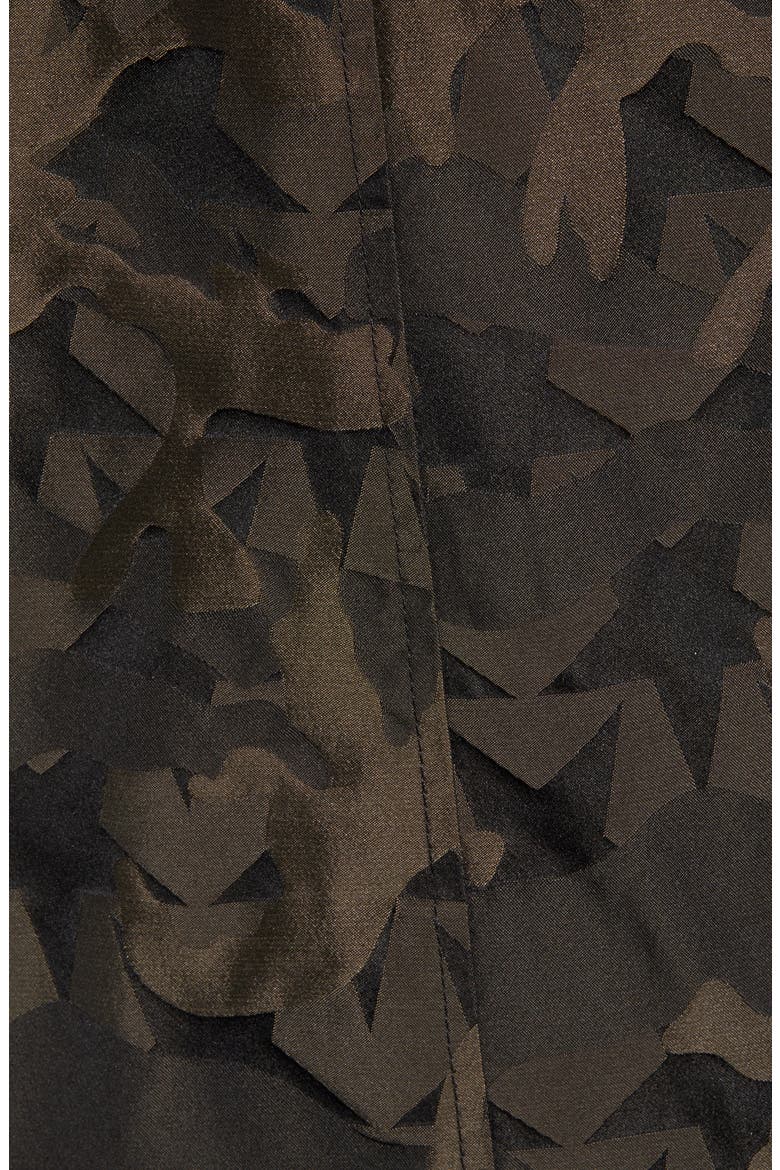Star Jacquard Raincoat with Removable Hood, Alternate, color, MILITARY