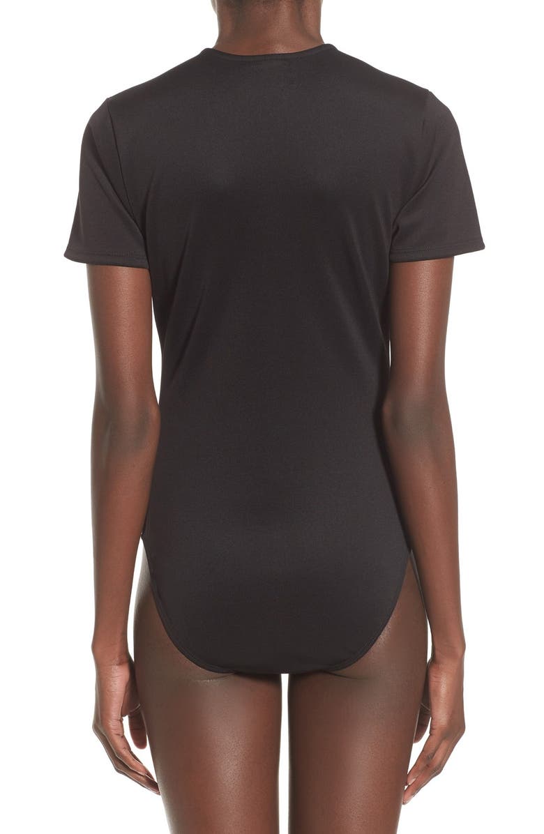 Madison & Berkeley Plunge Neck Bodysuit, Alternate, color,