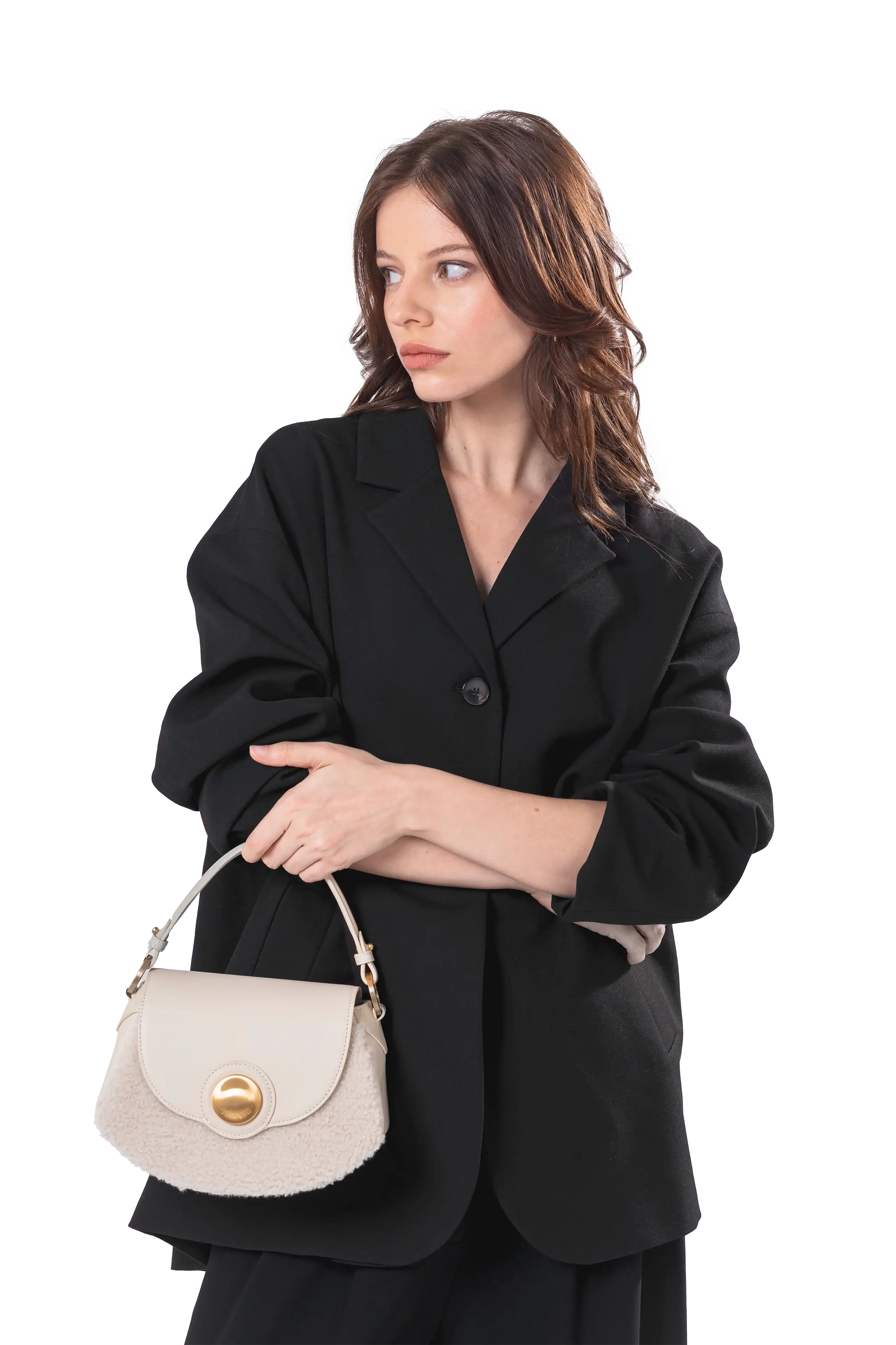 7PM Leather Handbag, Alternate, color, Sand