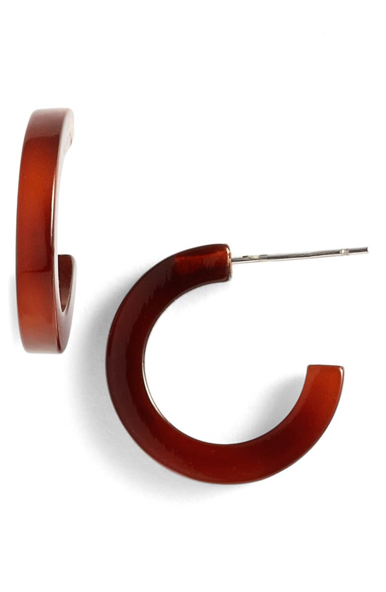 L. Erickson 'Skinny' Mini Hoop Earrings, Main, color, 