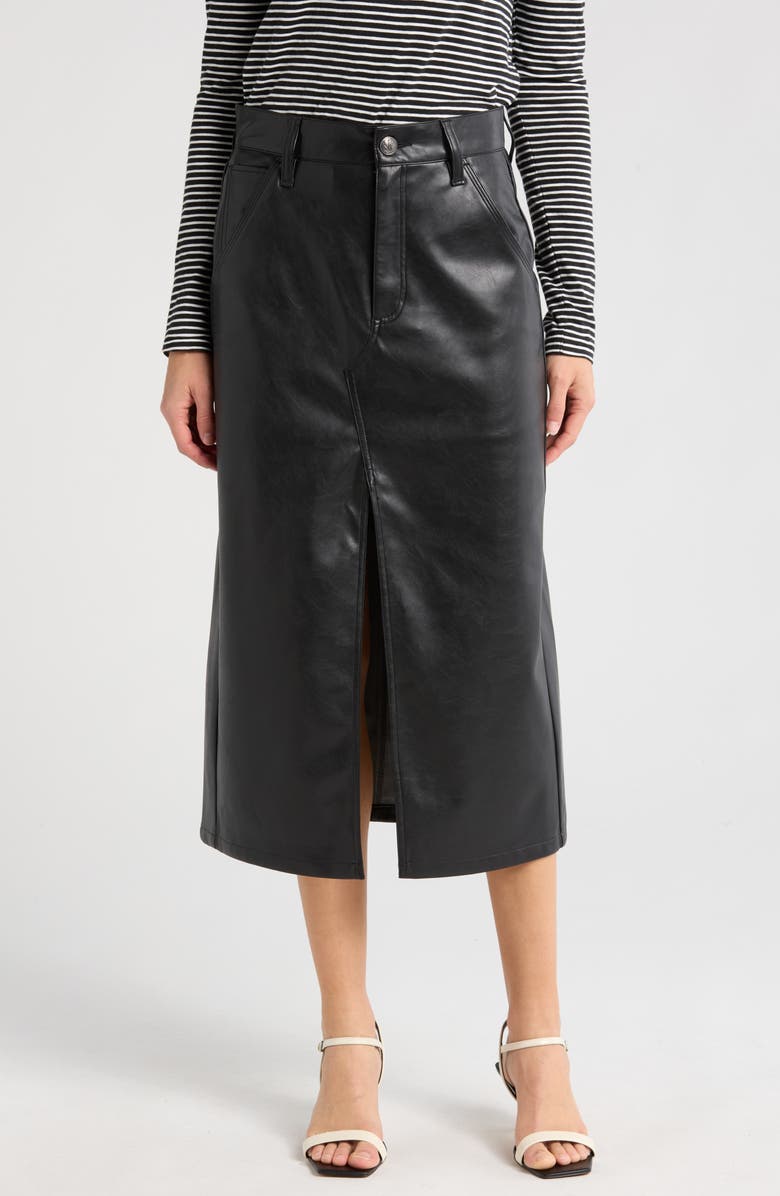 rag & bone Faux Leather Skirt, Main, color, Black