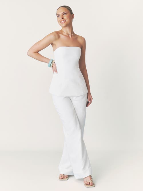 Six Stories Verity Tailored Textured Pants In White