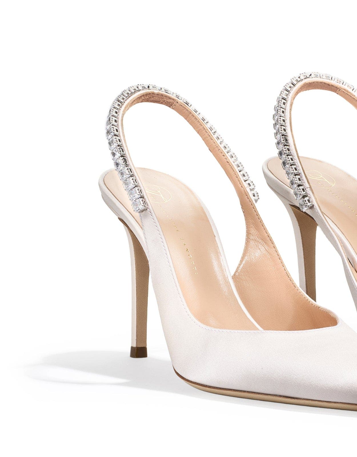 Raven Satin Slingbacks, Alternate, color, White