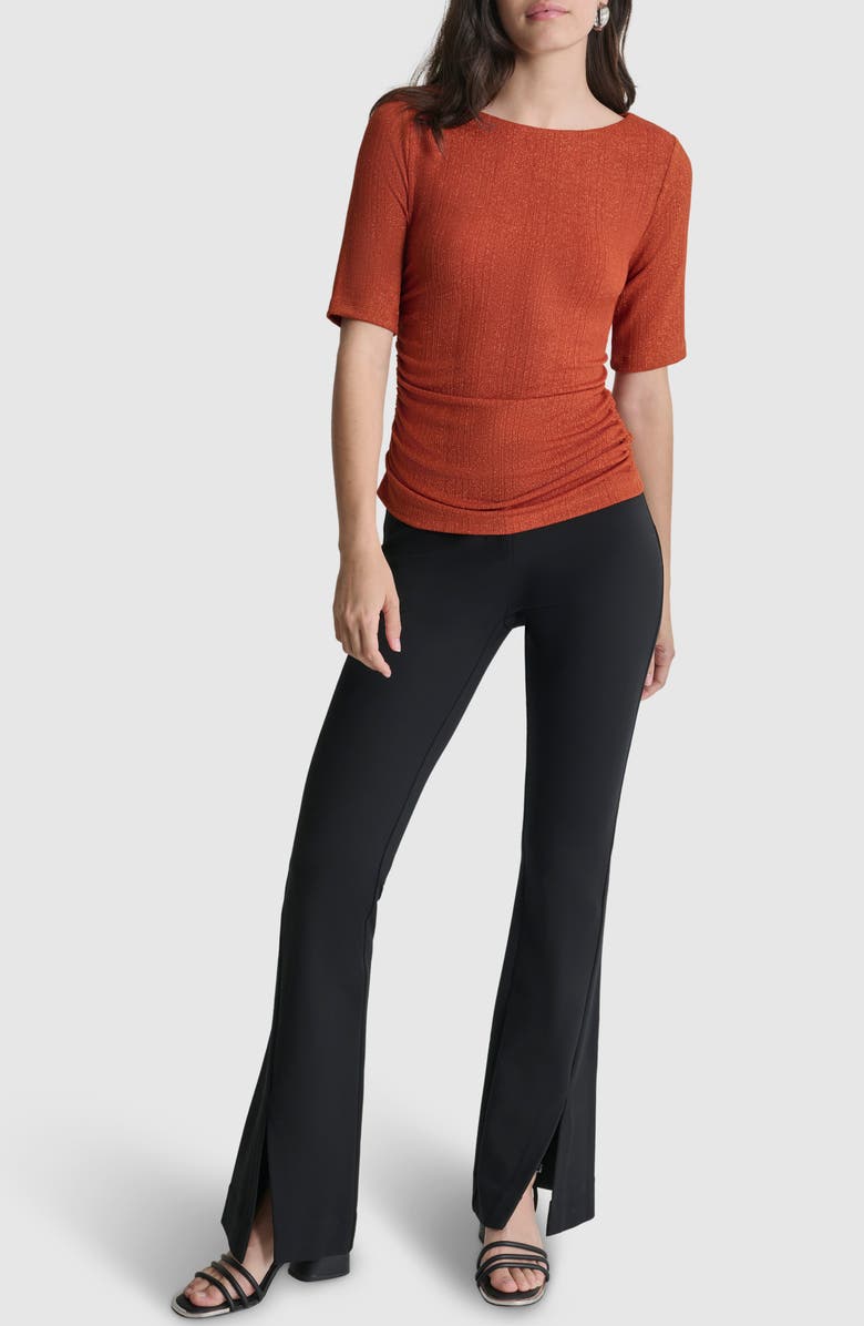 DKNY Metallic Knit Top, Alternate, color,