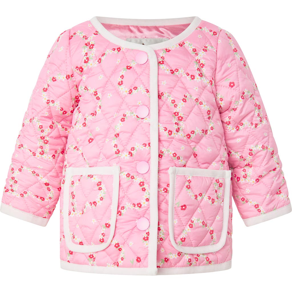 Rachel Riley Mini Daisy Bias Trim Jacket In Pink