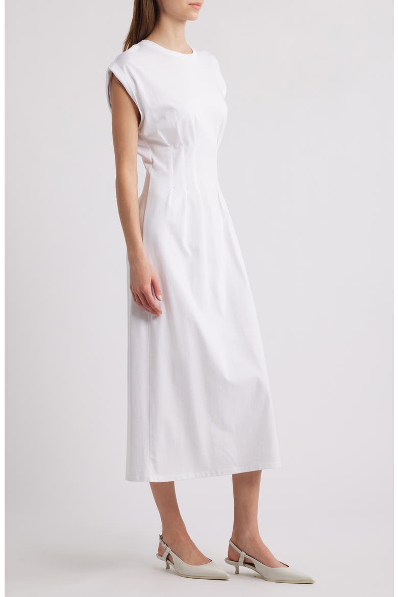 The Nipped Organic Cotton Jersey Midi Dress, Alternate, color, WHITE