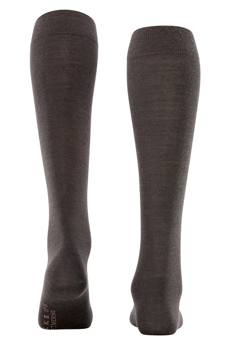 Soft Merino Knee High Socks, Alternate, color, DARK BROWN