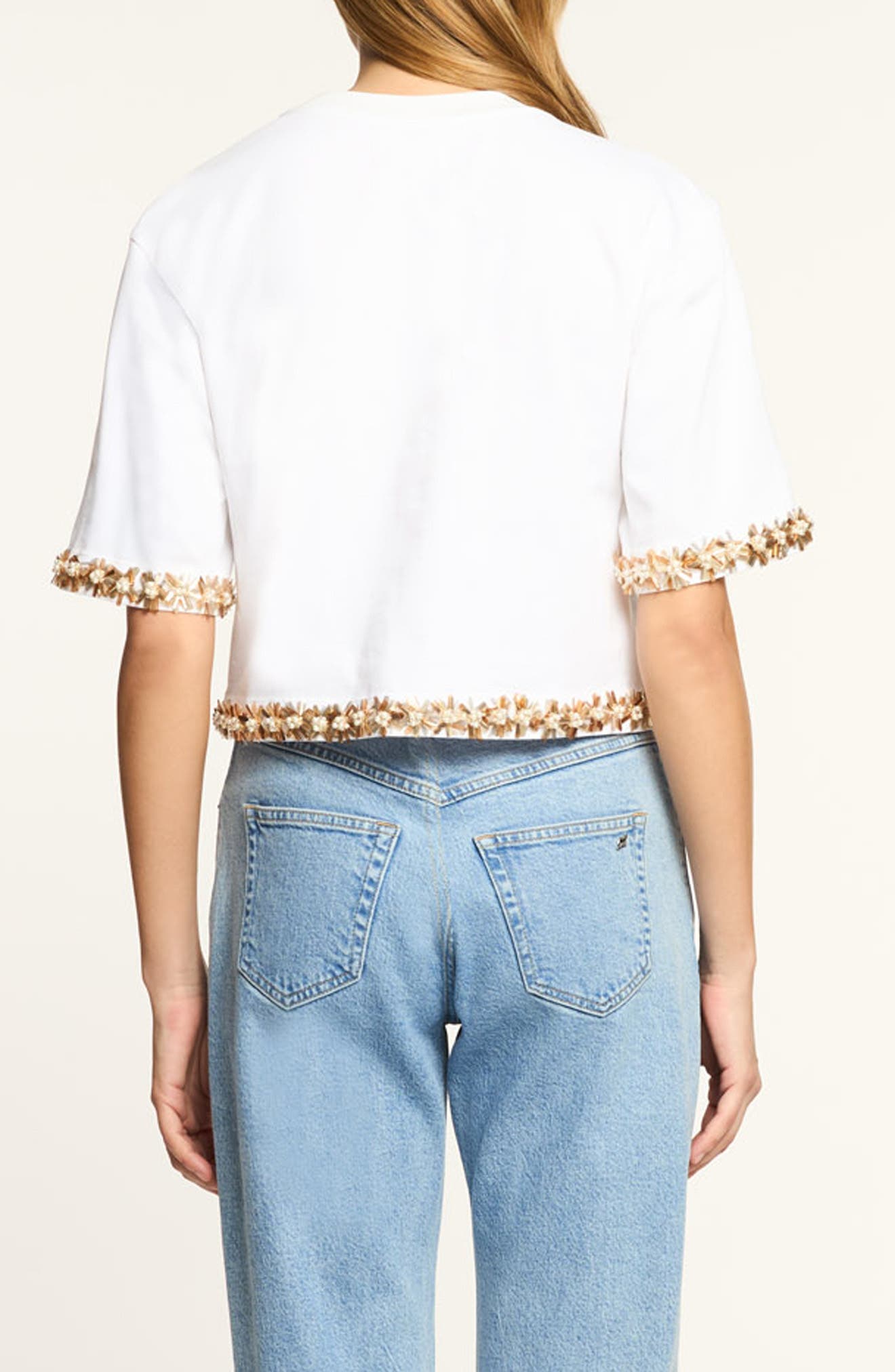 Asa Sunflare Crystal Floral Detail Cotton Top - image 2
