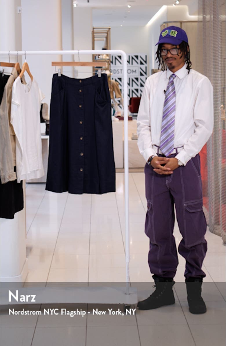 Petra Linen Midi Skirt, sales video thumbnail