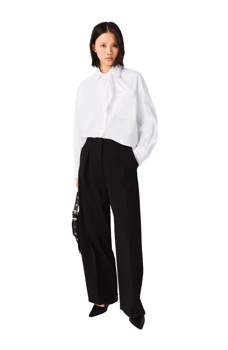 maje Balloon suit trousers, Alternate, color, Black