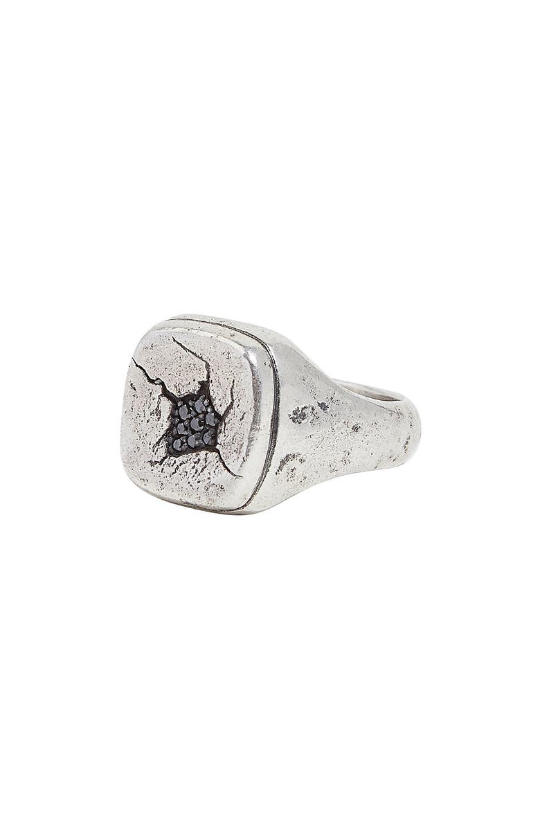John Varvatos Sterling Silver & Black Diamond Ring, Main, color, 
