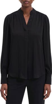 Anne Klein Textured Crepe Long Sleeve Top
