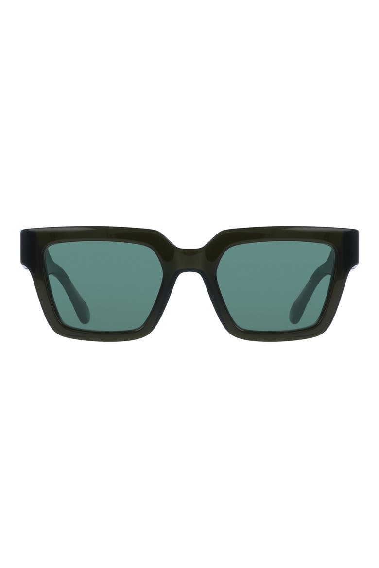 52mm Square Sunglasses, Main, color, TRANSPARENT DARK GREEN