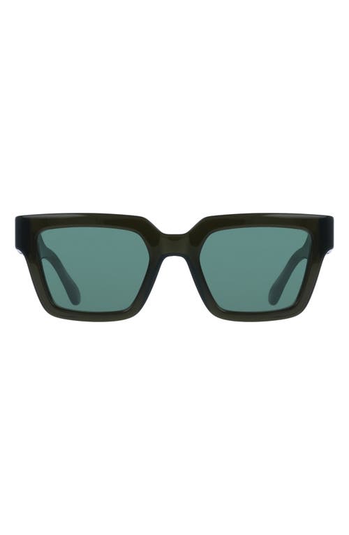 Ferragamo 52mm Square Sunglasses In Transparent Dark Green