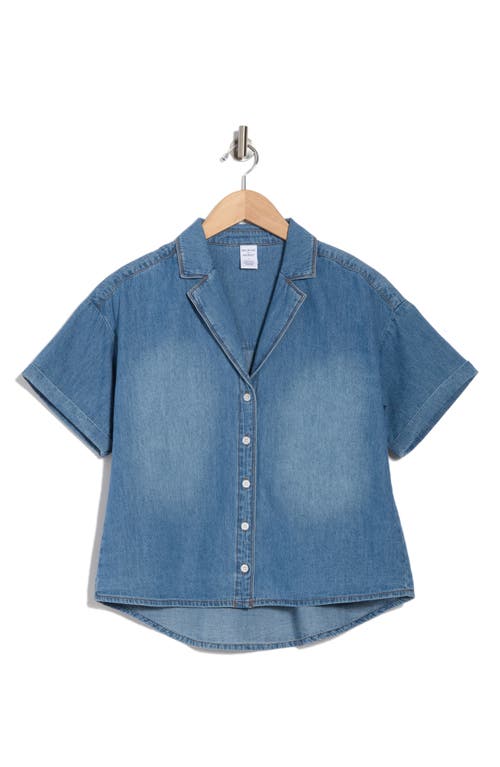 MELROSE AND MARKET MELROSE AND MARKET SHORT SLEEVE CHAMBRAY BUTTON-UP SHIRT 