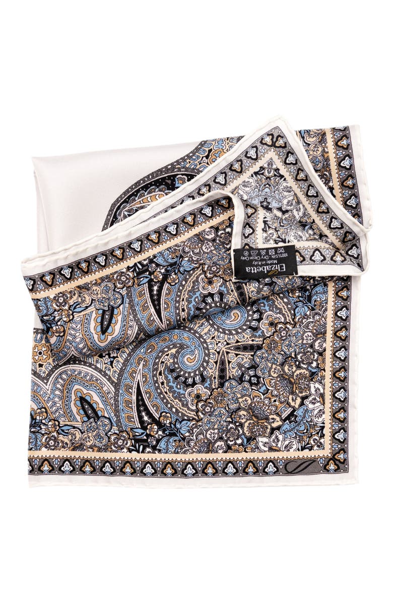 Elizabetta Perugia - Silk Pocket Square for Men, Alternate, color, Blue And Brown