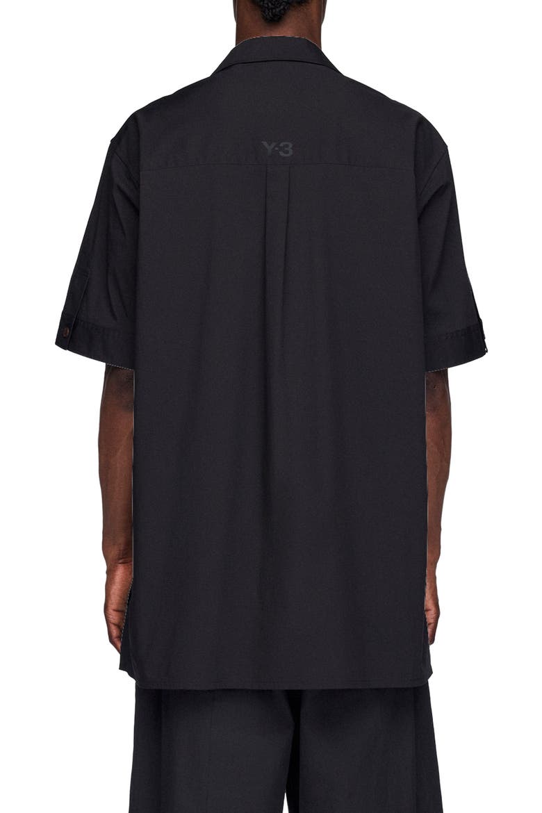 Regular Fit Cotton Blend Utility Shirt, Alternate, color, BLACK