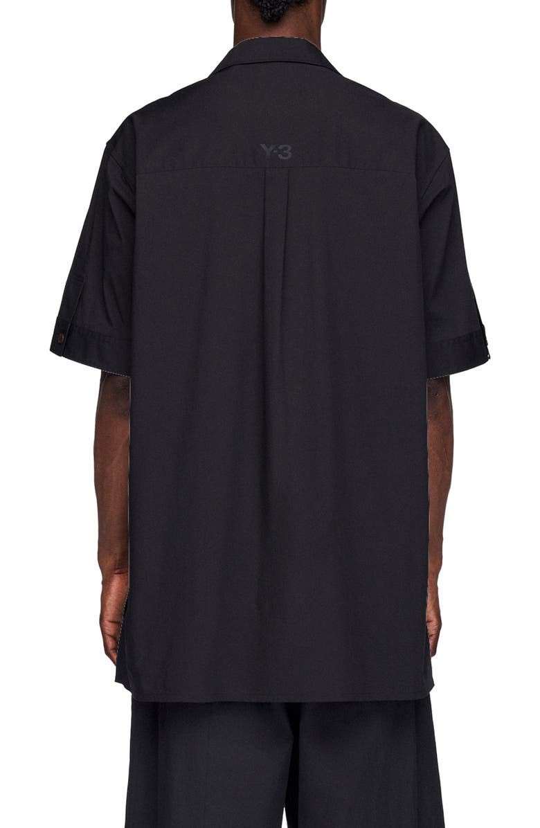 Y-3 Regular Fit Cotton Blend Utility Shirt, Alternate, color, Black