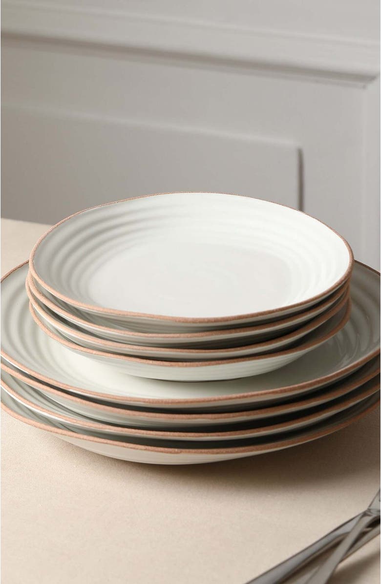 Stone Lain Nami Stoneware 12-Piece Dinnerware Set, Alternate, color, White
