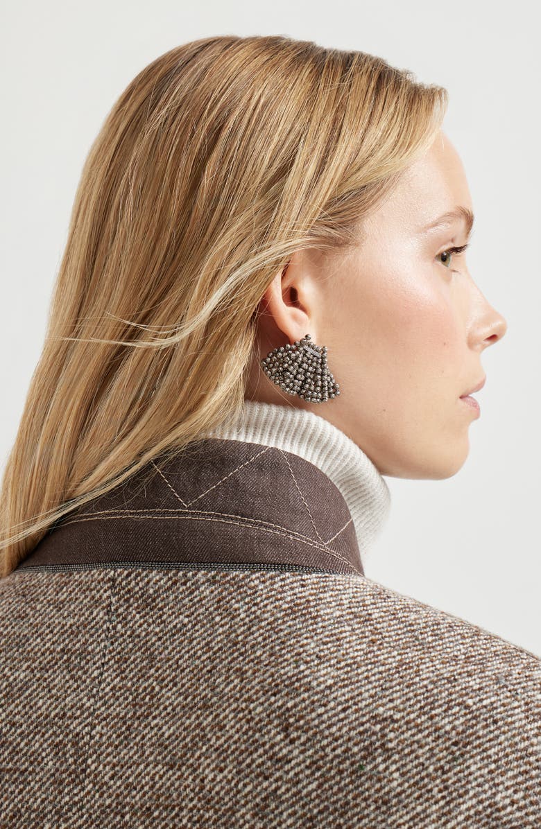 Brunello Cucinelli Coat with monili, Alternate, color, Brown