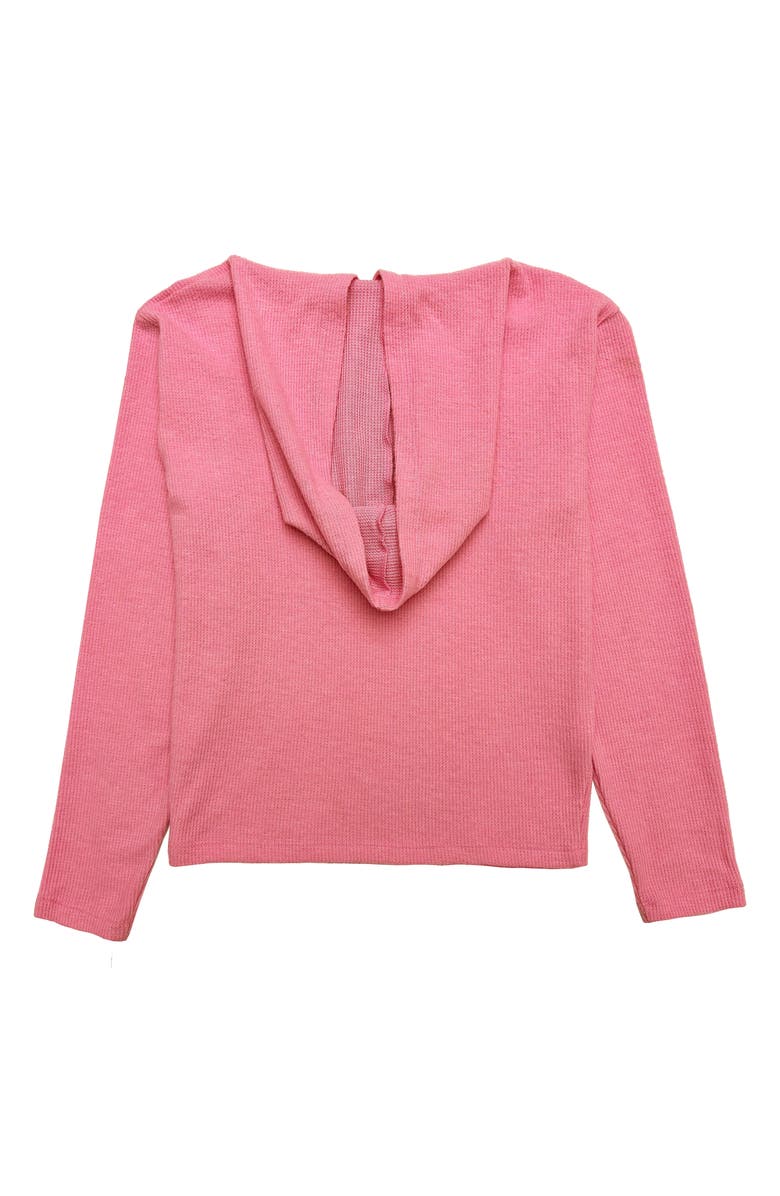 Suzette Collection Kids' Supersoft Waffle Hoodie, Alternate, color, Bubble Gum