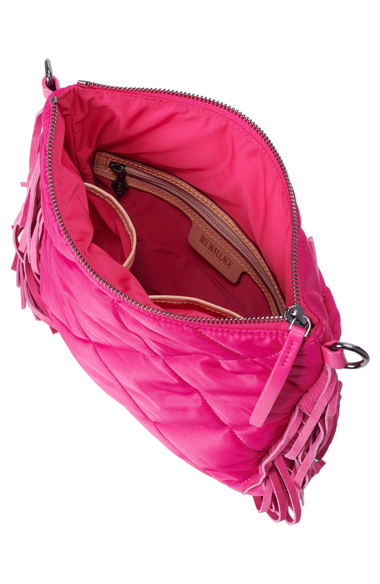 Madison Fringe Quilted Crossbody Bag, Alternate, color, BRIGHT FUCHSIA FRINGE