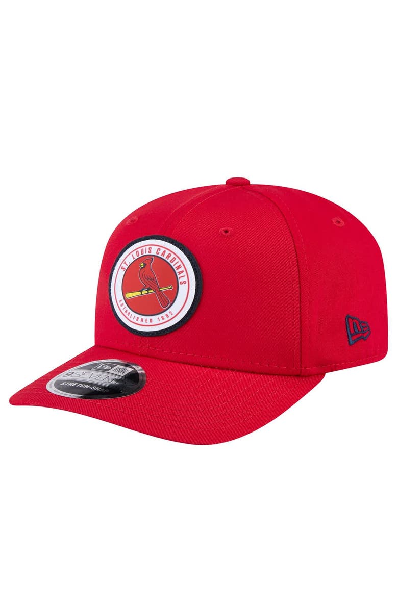 New Era Men's New Era Red St. Louis Cardinals Circle Patch 9SEVENTY Stretch-Snap Hat, Main, color, Red