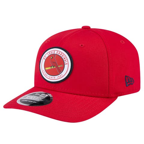 Men's New Era Red St. Louis Cardinals Circle Patch 9SEVENTY Stretch-Snap Hat