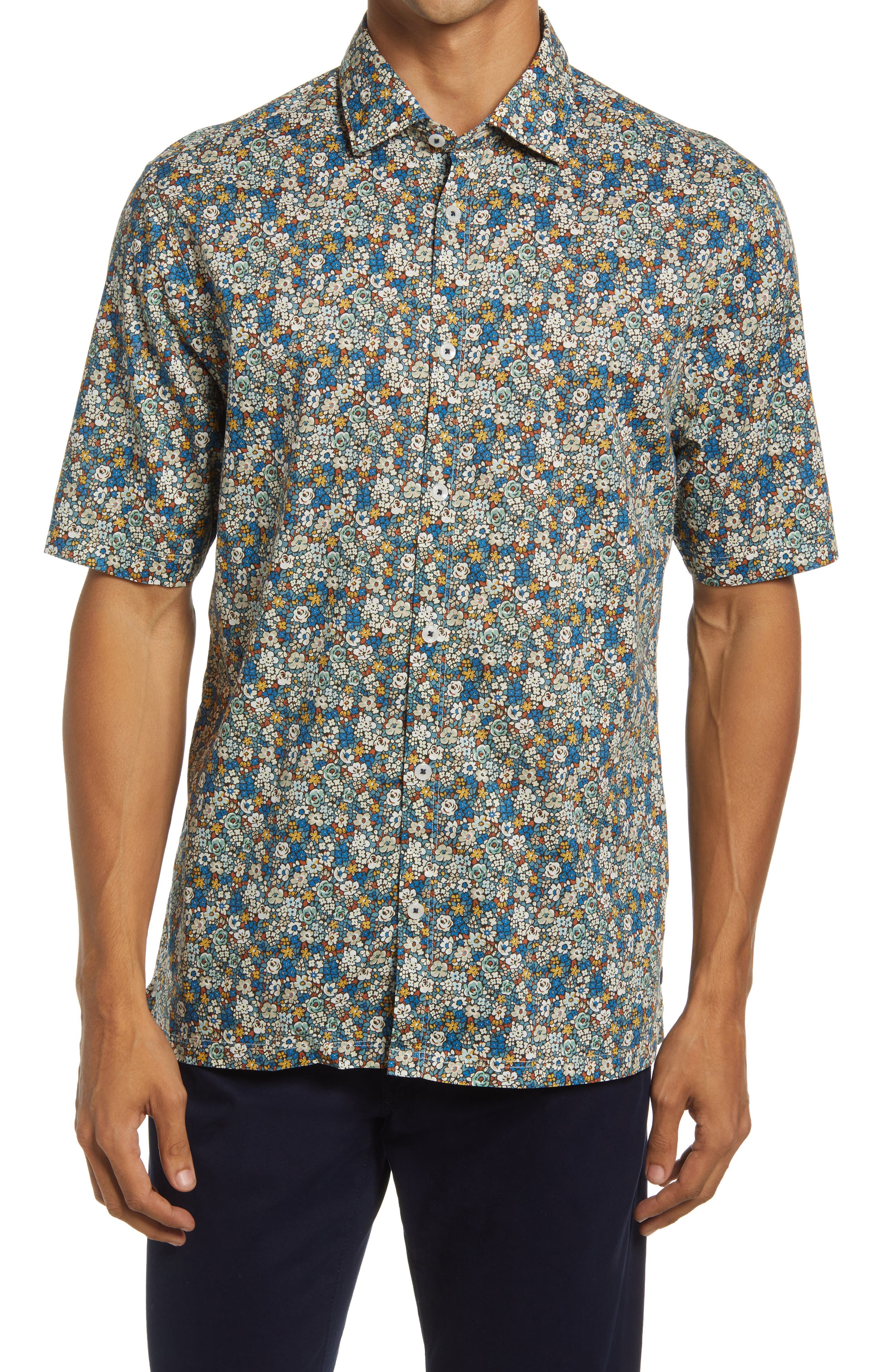 Good Man Brand On Point Slim Fit Short Sleeve Button-Up Shirt (Men ...