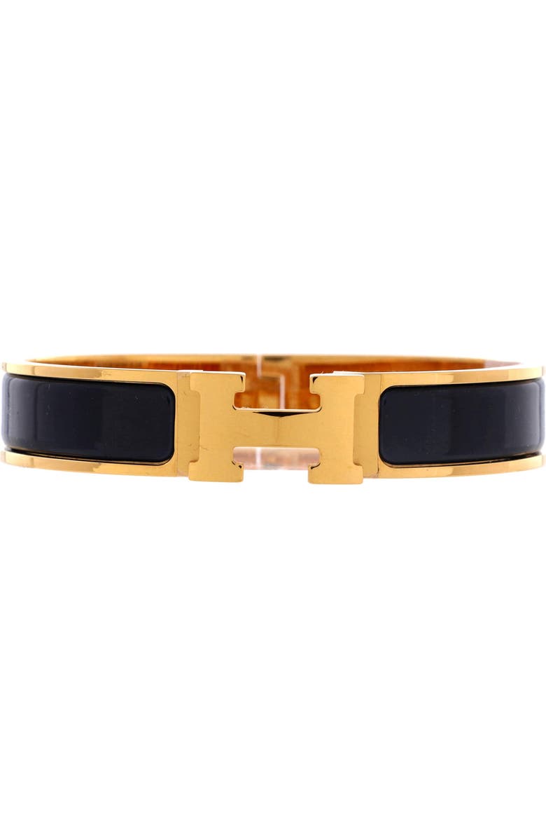 Pre-Owned Hermes Clic H Bracelet Enamel Narrow, Main, color, Blue