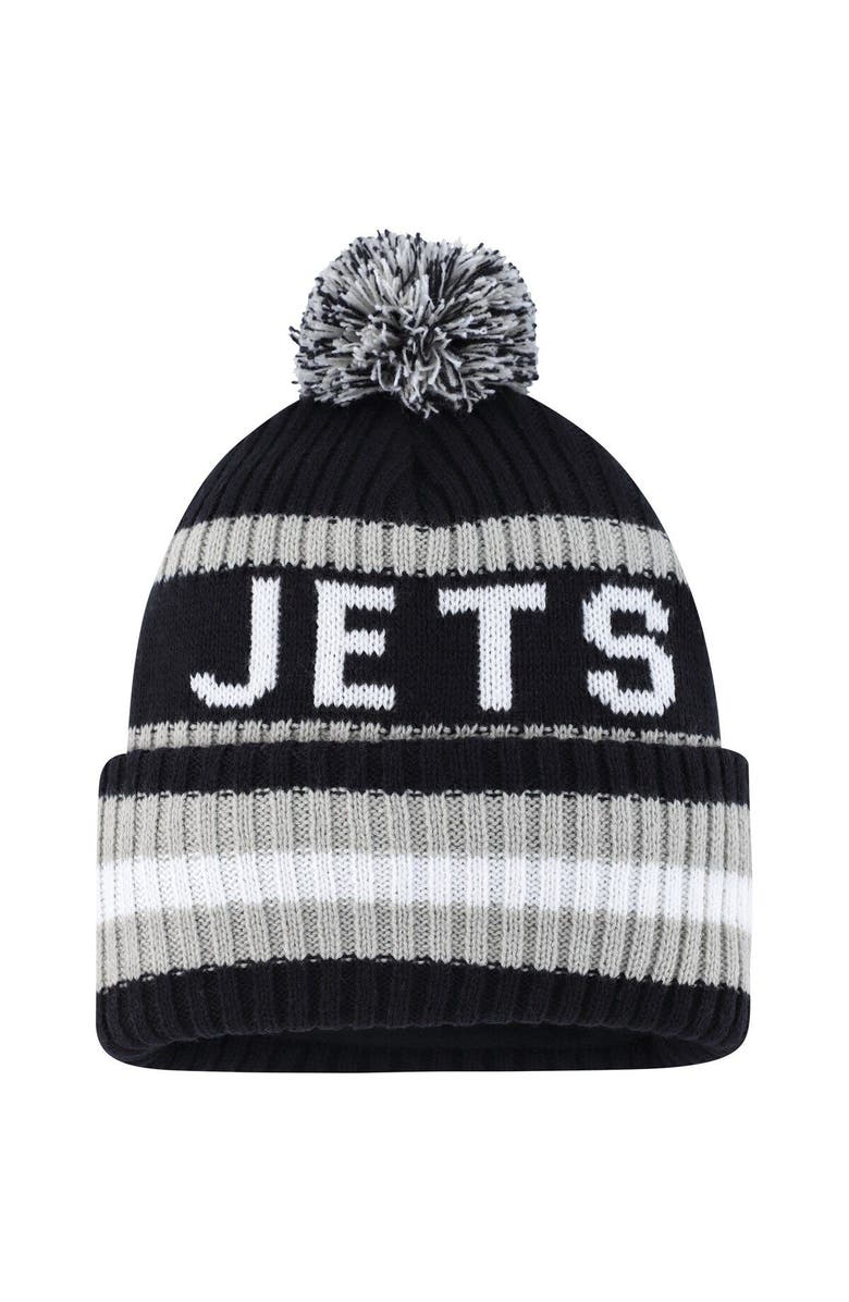 '47 Men's '47 Navy/Gray Winnipeg Jets Bering Cuffed Knit Hat with Pom, Alternate, color,