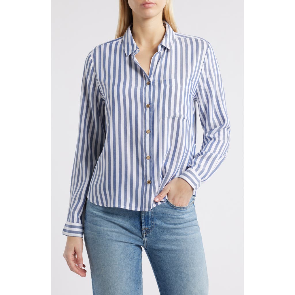 BEACHLUNCHLOUNGE BEACHLUNCHLOUNGE CANDACE STRIPE BUTTON-UP SHIRT