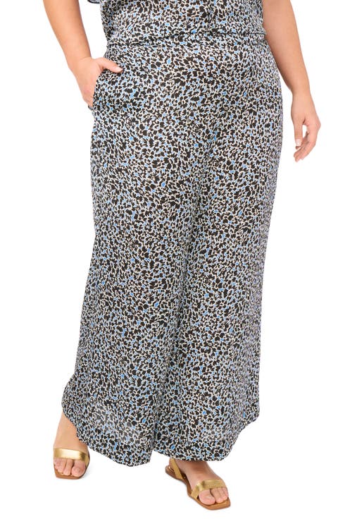 Floral Wide Leg Pants (Plus)