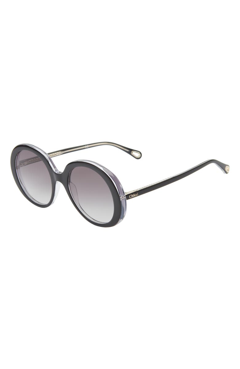 Chloé 54mm Core Oversize Sunglasses, Alternate, color, Black Black Grey