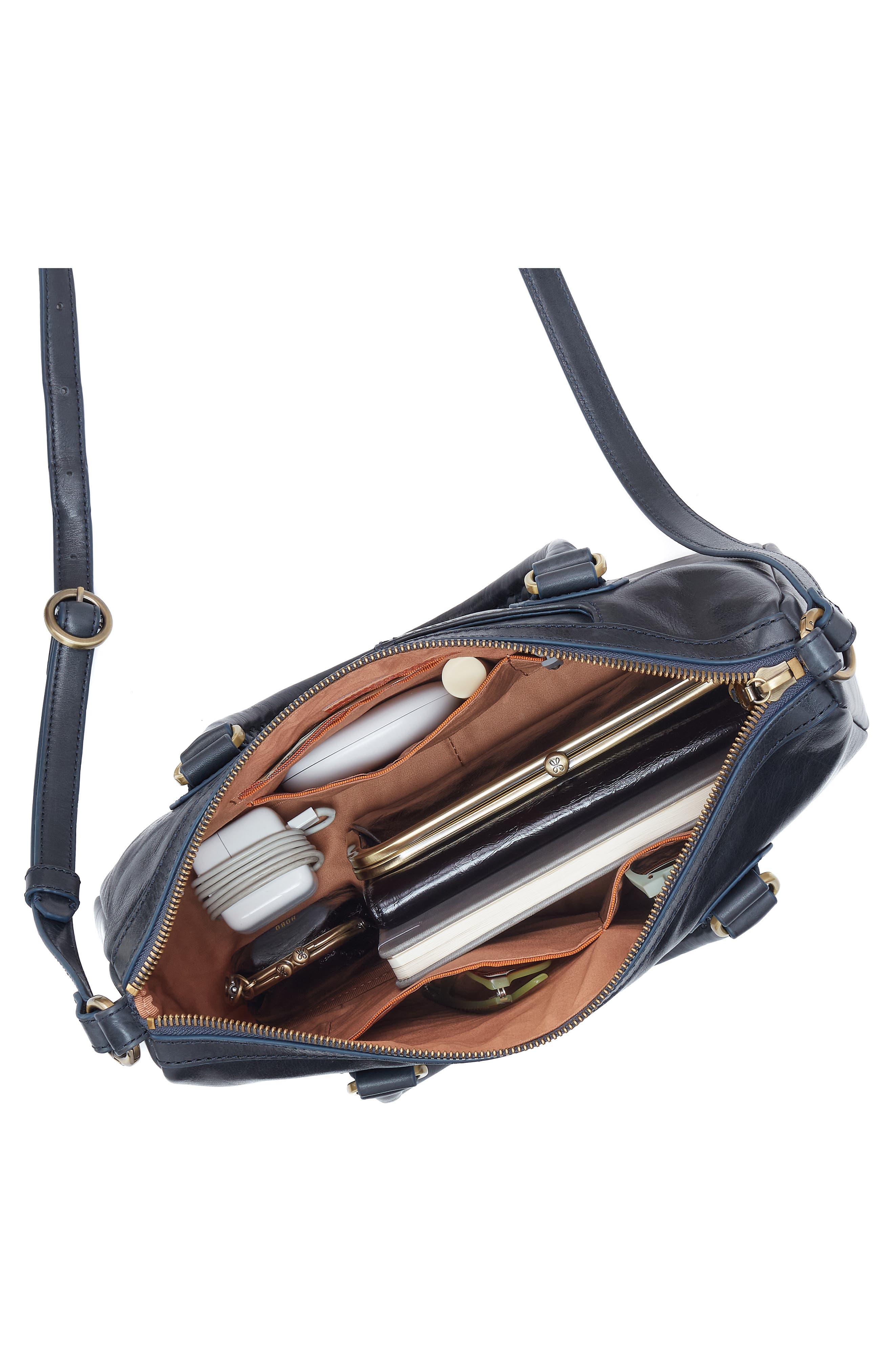 HOBO Expedition Leather Satchel, Alternate, color, Navy Horizon