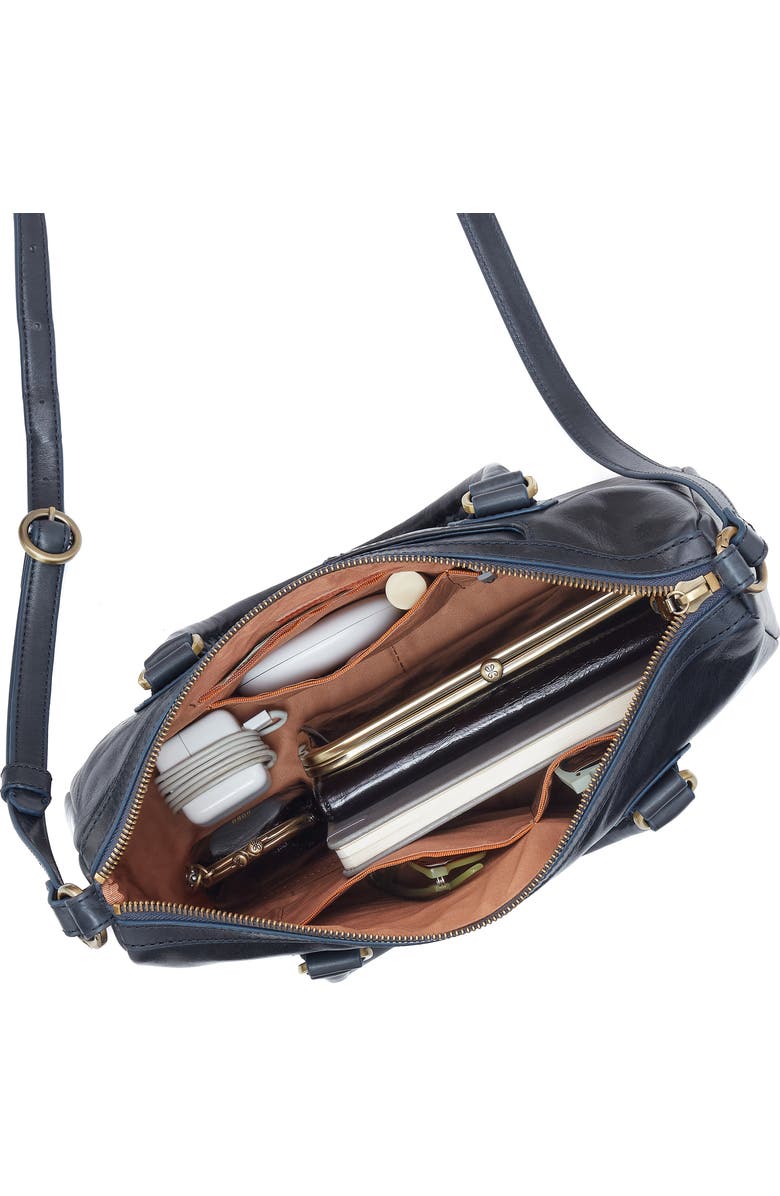 HOBO Expedition Leather Satchel, Alternate, color, Navy Horizon