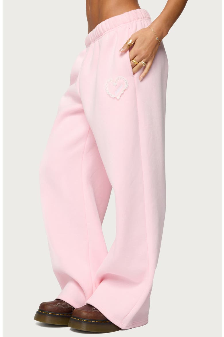 Love Edikted Wide Leg Sweatpants, Alternate, color, LIGHT-PINK