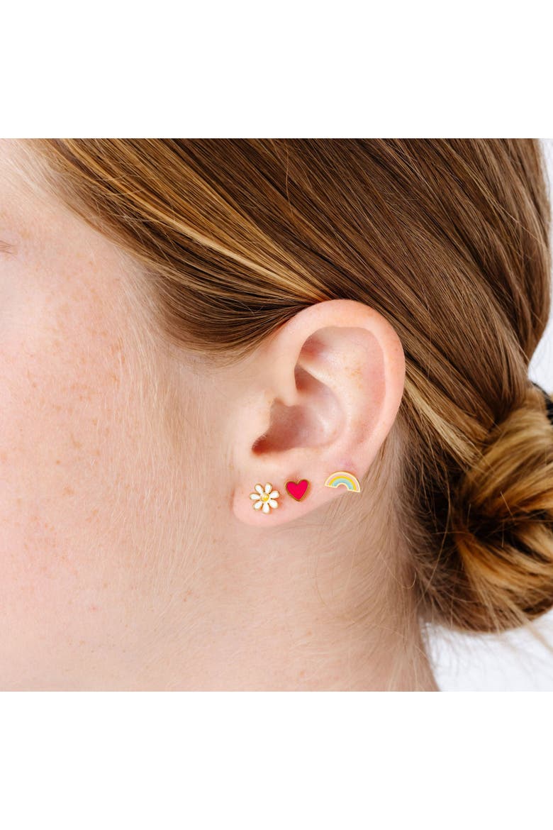 Enamel Earring Set, Alternate, color, Multi