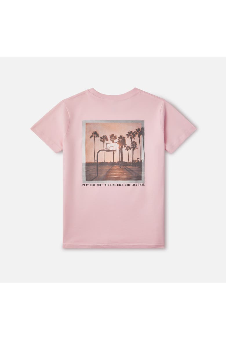 Sunset Buckets Graphic Tee - Big Kid, Alternate, color, PINK