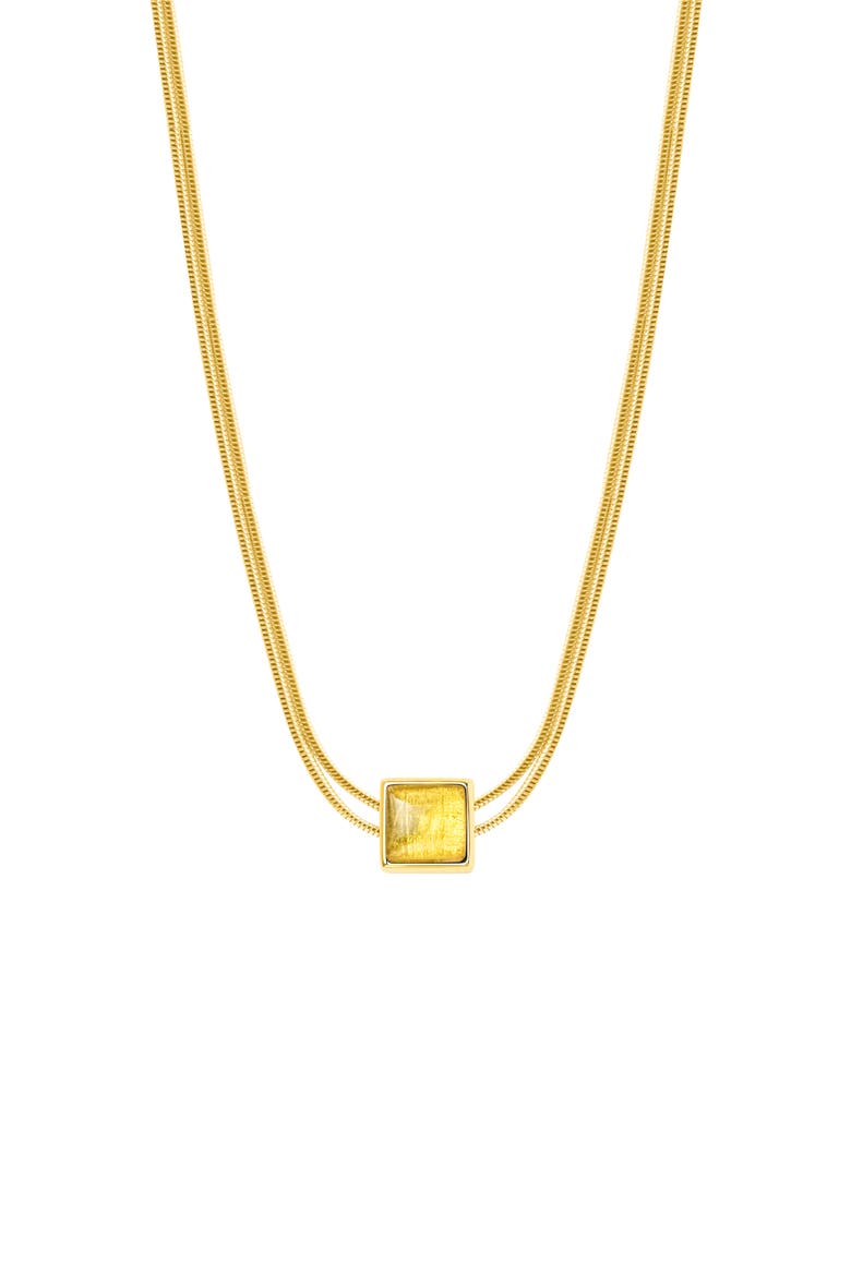 Awaken & Shine - Citrine Evil Eye November Birthstone Necklace, Main, color, Gold/Yellow