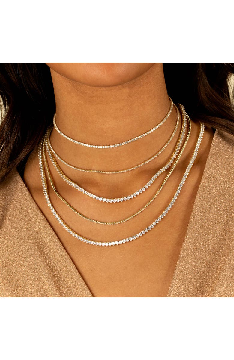 BY ADINA EDEN Classic Thin Tennis Necklace, Alternate, color, Gold - 15 Inches