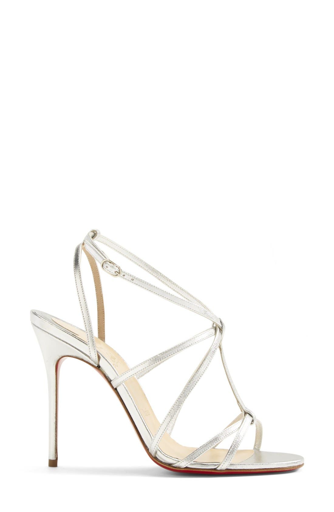 Christian Louboutin 'Youpiyou' Metallic Leather Sandal, Alternate, color, 