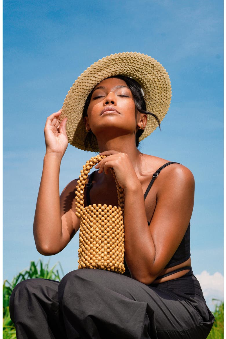 The Celeste Woven Straw Hat, Alternate, color, Beige